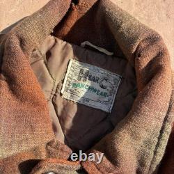 70s H Bar C Western Shadow Plaid Wool Ranch Coat Men's Large