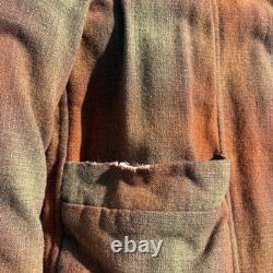 70s H Bar C Western Shadow Plaid Wool Ranch Coat Men's Large