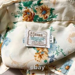 70s HBARC Ivory Flower Pattern Western Shirt L 16-33