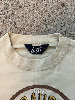 70s Levis Vintage Cowboy Graphic T-shirt Mounted Collar Single Stitch 50/50