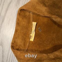 80's VTG Berco Brown Buckskin Suede Western Fringe jacket leather buttons Large