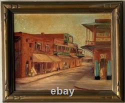 ANTIQUE CALIFORNIA LANDSCAPE OIL PAINTING OLD VINTAGE MODERN CITYSCAPE 1930s