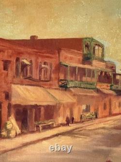 ANTIQUE CALIFORNIA LANDSCAPE OIL PAINTING OLD VINTAGE MODERN CITYSCAPE 1930s