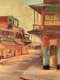 ANTIQUE CALIFORNIA LANDSCAPE OIL PAINTING OLD VINTAGE MODERN CITYSCAPE 1930s