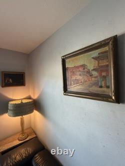 ANTIQUE CALIFORNIA LANDSCAPE OIL PAINTING OLD VINTAGE MODERN CITYSCAPE 1930s