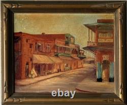 ANTIQUE CALIFORNIA LANDSCAPE OIL PAINTING OLD VINTAGE MODERN CITYSCAPE 1930s