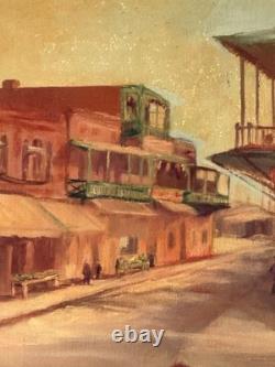 ANTIQUE CALIFORNIA LANDSCAPE OIL PAINTING OLD VINTAGE MODERN CITYSCAPE 1930s