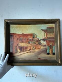 ANTIQUE CALIFORNIA LANDSCAPE OIL PAINTING OLD VINTAGE MODERN CITYSCAPE 1930s