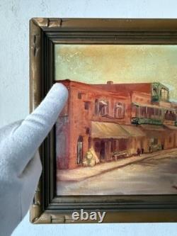 ANTIQUE CALIFORNIA LANDSCAPE OIL PAINTING OLD VINTAGE MODERN CITYSCAPE 1930s