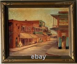 ANTIQUE CALIFORNIA LANDSCAPE OIL PAINTING OLD VINTAGE MODERN CITYSCAPE 1930s