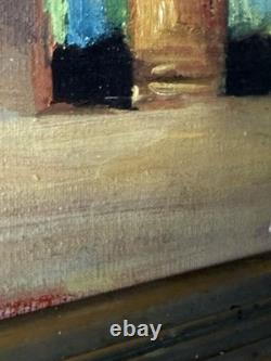 ANTIQUE CALIFORNIA LANDSCAPE OIL PAINTING OLD VINTAGE MODERN CITYSCAPE 1930s