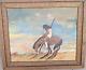 ANTIQUE Native American INDIAN GIRL Oil Painting End Of The Trail