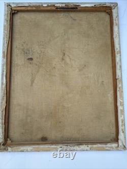 ANTIQUE Painting ILLUSTRATION MASTERFUL PORTRAIT STREET SCENE TOWN LARGE OIL 39