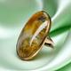 ANTIQUE- Victorian LARGE Natural Dendritic Agate Ring 10K Gold -Size 6 -6.1g