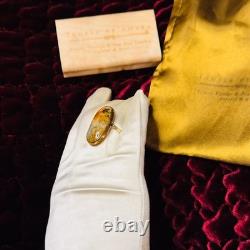 ANTIQUE- Victorian LARGE Natural Dendritic Agate Ring 10K Gold -Size 6 -6.1g