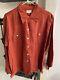 AUTUMN ORANGE COMFY 50s? Vintage VIYELLA HATHAWAY LOOP COLLAR ROCKABILLY Shirt