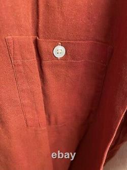 AUTUMN ORANGE COMFY 50s? Vintage VIYELLA HATHAWAY LOOP COLLAR ROCKABILLY Shirt