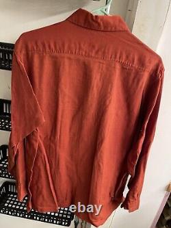 AUTUMN ORANGE COMFY 50s? Vintage VIYELLA HATHAWAY LOOP COLLAR ROCKABILLY Shirt