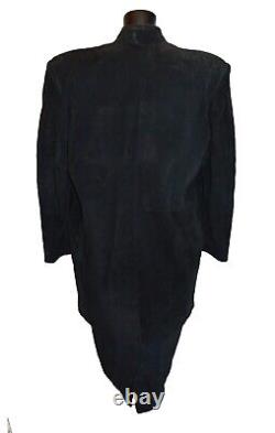 Alamos Brand Vintage 80s Black Suede Red Detail Western Jacket & Skirt Set sz L