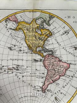 America Western Hemisphere 1780 Rigobert Bonne Large Antique Map 18th Century