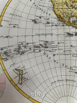 America Western Hemisphere 1780 Rigobert Bonne Large Antique Map 18th Century