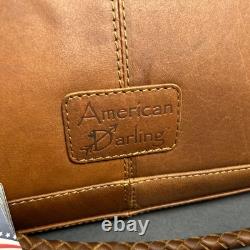 American Darling Tooled Leather Double Handle Strap Conceal Carry Purse Bag Tote