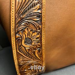 American Darling Tooled Leather Double Handle Strap Conceal Carry Purse Bag Tote