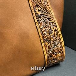 American Darling Tooled Leather Double Handle Strap Conceal Carry Purse Bag Tote