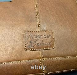 American Darling Tooled Leather Double Handle Strap Conceal Carry Purse Bag Tote