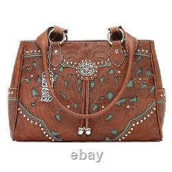 American West Lady Lace Antique Leather Multi-Compartment Tote