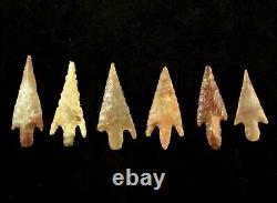 Ancient Neolithic Large Medium Western Sahara Top Quality Barbed Arrowhead Set