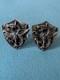 Antique 1890 Victorian Large 925 Sterling Silver Dragon Griffin Shield Cufflinks