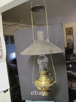 Antique 1892 The Miller Brass Hanging Country Store Saloon Oil Lamp Large