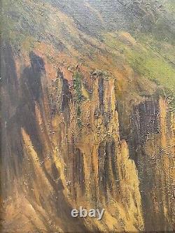 Antique 1940s Southwest Grand Canyon Arizona Plein Air Landscape Oil Painting