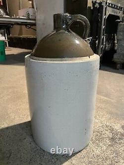 Antique 5 Gallon Western Stoneware Crock No. 5 Star Jug Solid Heavy