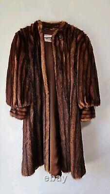 Antique 60s Frederick & Nelson Real MINK Coat 44 Long Silk Lining Medium RARE