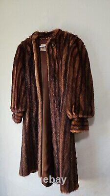 Antique 60s Frederick & Nelson Real MINK Coat 44 Long Silk Lining Medium RARE