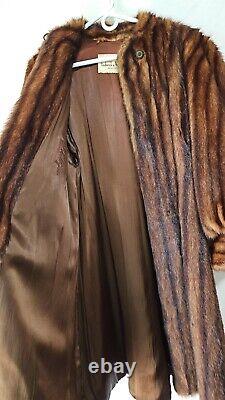 Antique 60s Frederick & Nelson Real MINK Coat 44 Long Silk Lining Medium RARE