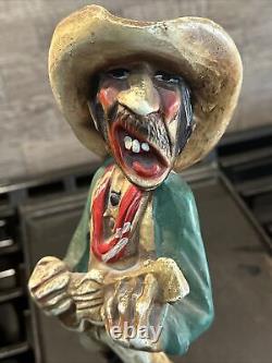 Antique Andy Anderson Singing Cowboy Tex Chalkware Figurine Circa 1936