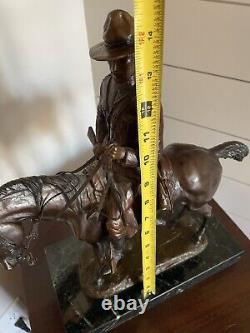 Antique Bronze statue Mountie Horse with Rider 1939 E. E. Heikka 1/30 signed