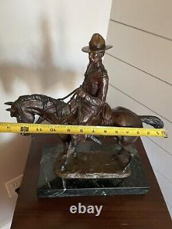 Antique Bronze statue Mountie Horse with Rider 1939 E. E. Heikka 1/30 signed