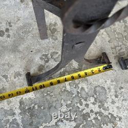 Antique Cast Iron Fireplace Andirons RARE vintage Western Cabin Large