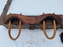 Antique Double Ox Yoke Large Ox Yoke Rustic Wood and Steel Double Ox Yoke