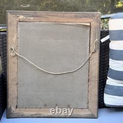 Antique Early 1900s Framed Gentleman Portrait Photo Wood Frame 18.5x22 XL Large