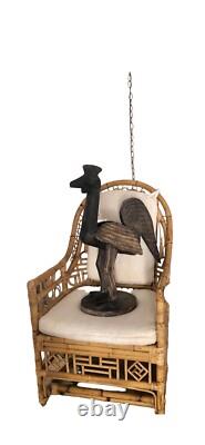 Antique Folk Art Hand Carved Wooden Chicken Primitive Rustic Farm Bird Statue