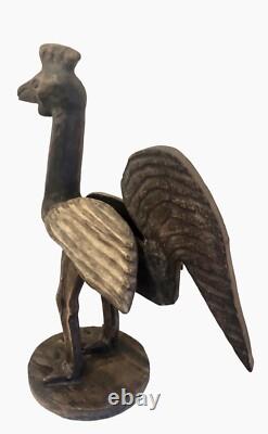 Antique Folk Art Hand Carved Wooden Chicken Primitive Rustic Farm Bird Statue