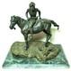 Antique Frederic Remington Style Bronze Indian Warrior on Horse