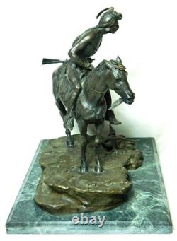 Antique Frederic Remington Style Bronze Indian Warrior on Horse