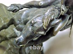 Antique Frederic Remington Style Bronze Indian Warrior on Horse