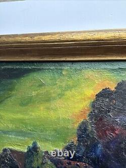 Antique Haunted House Painting Landscape Impressionism Large George Barker Oil